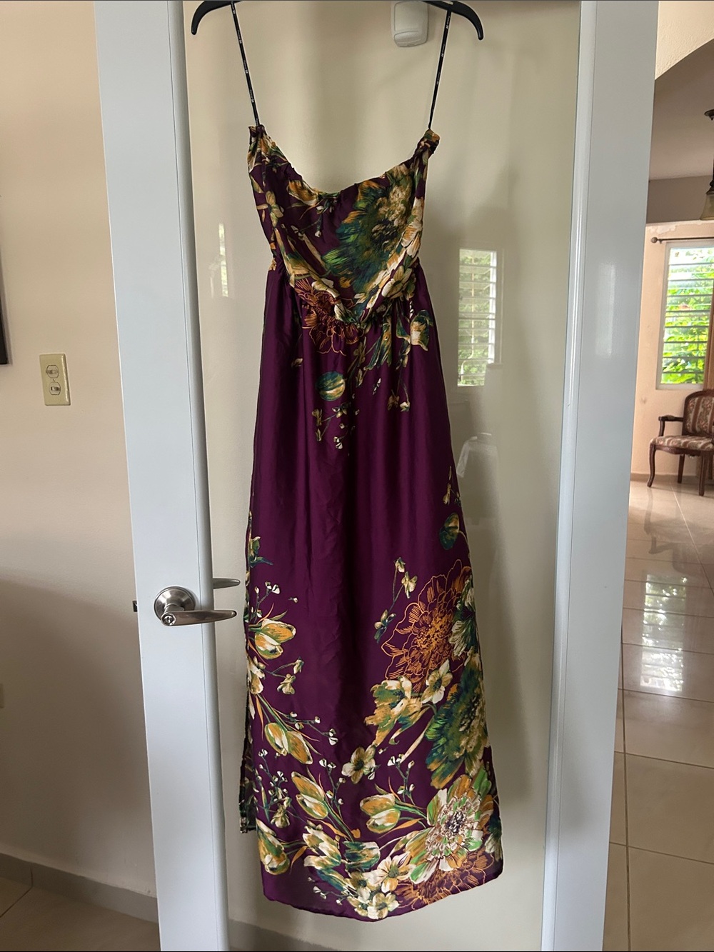 Forever 21 Plum Floral Spaghetti Strap Maxi Dress